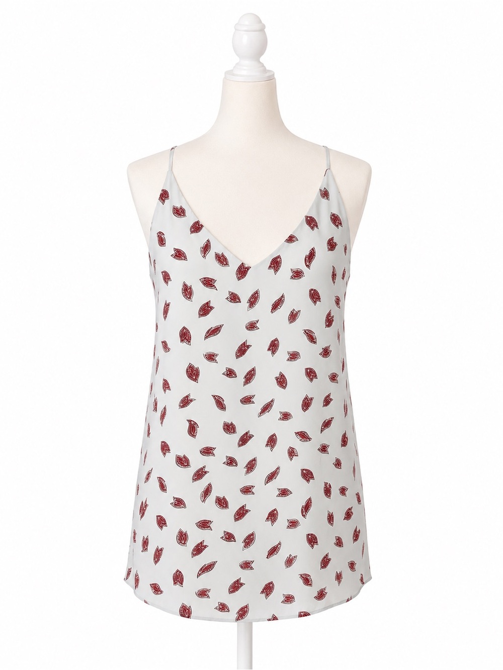 LOFT Women’s Small Blue Paisley Print Cami Tank Top Lined Sleeveless Blouse
